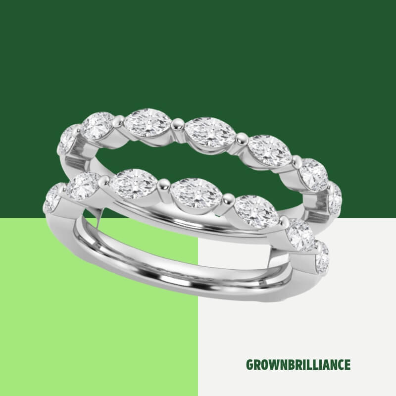 Marquise Lab Grown Diamond Double Row Ring Enhancer