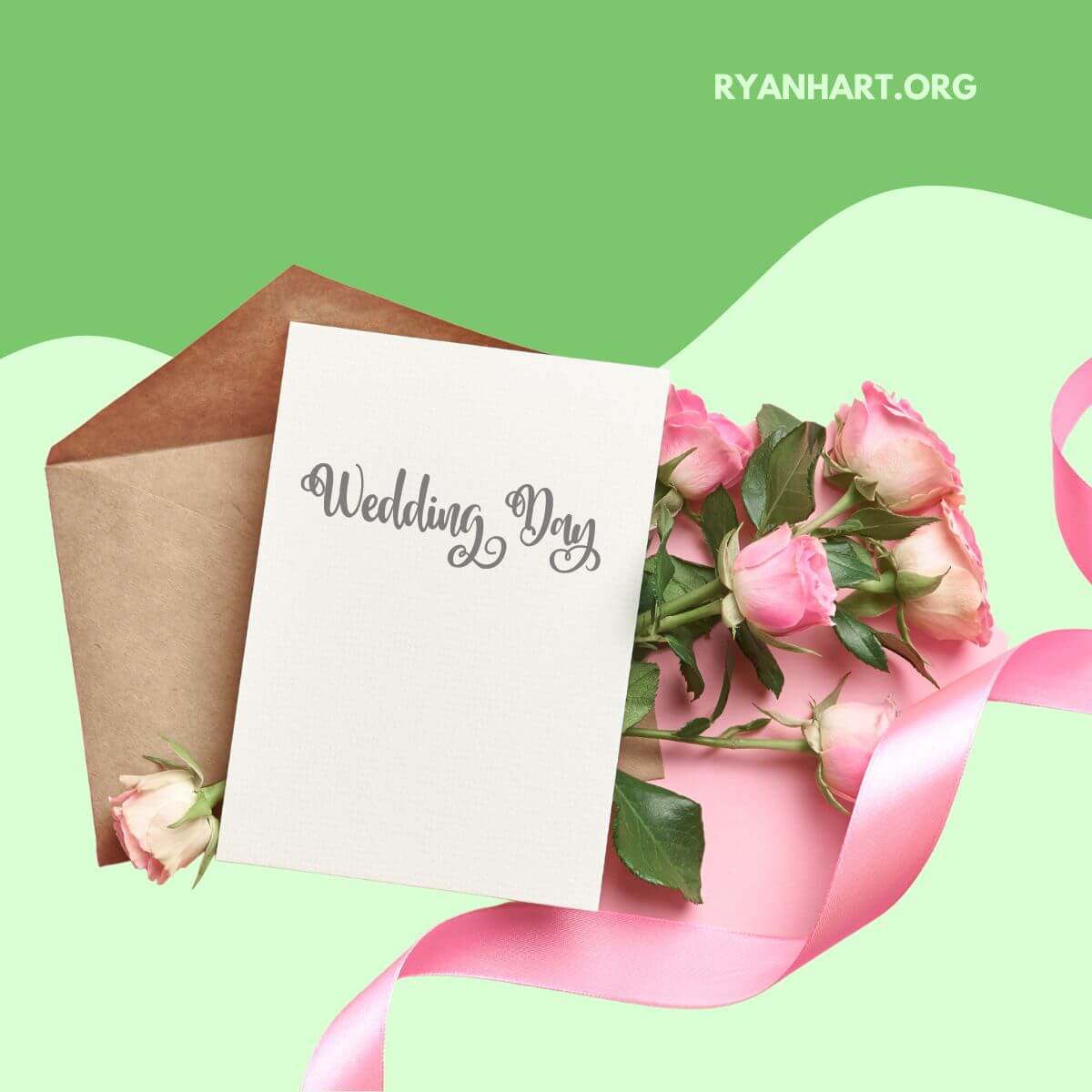 Wedding invite with flowers