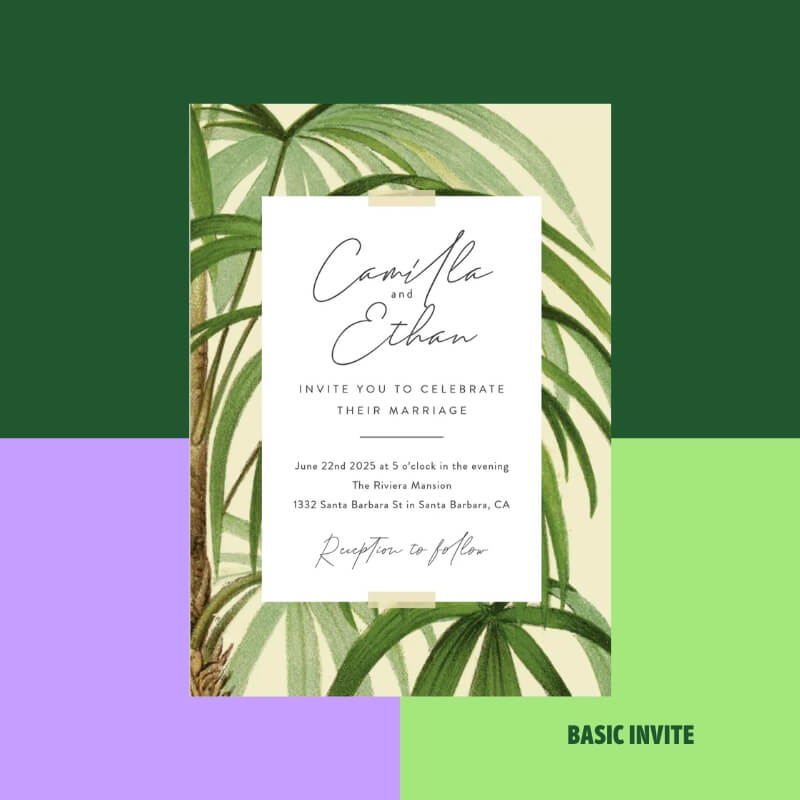 Painted Palm Invitations