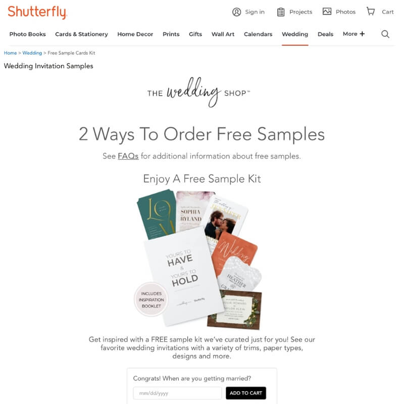 Shutterfly wedding invitation samples