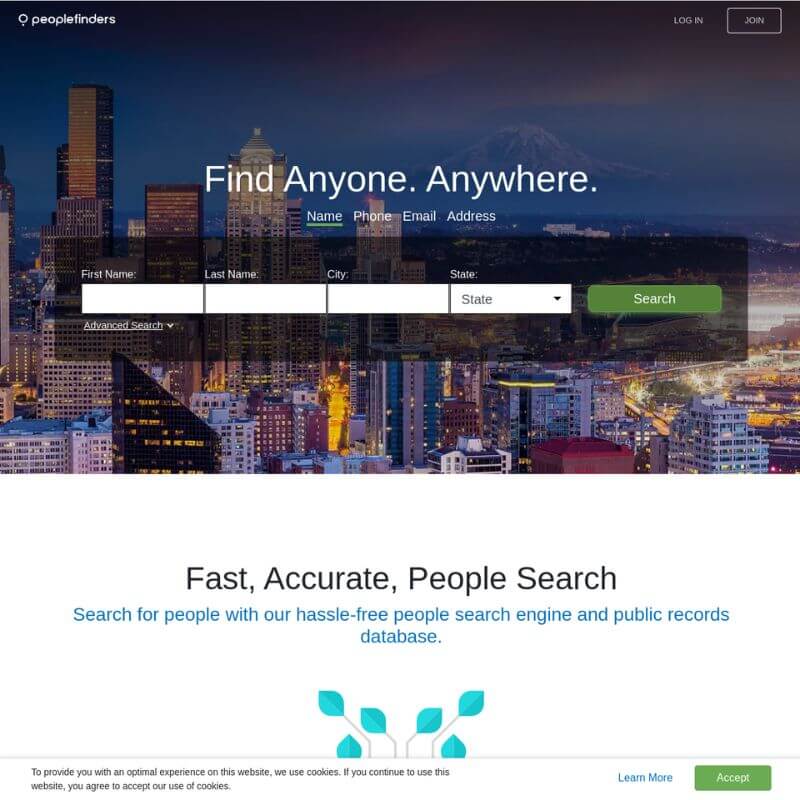 PeopleFinders website