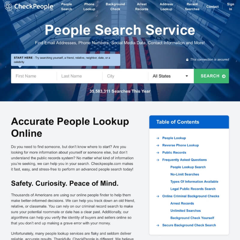 CheckPeople website