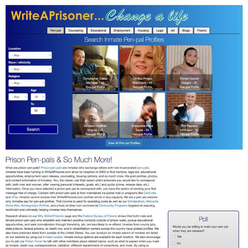 Write a Prisoner website