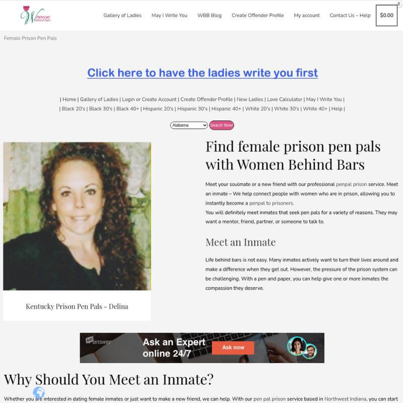 Women Behind Bars website