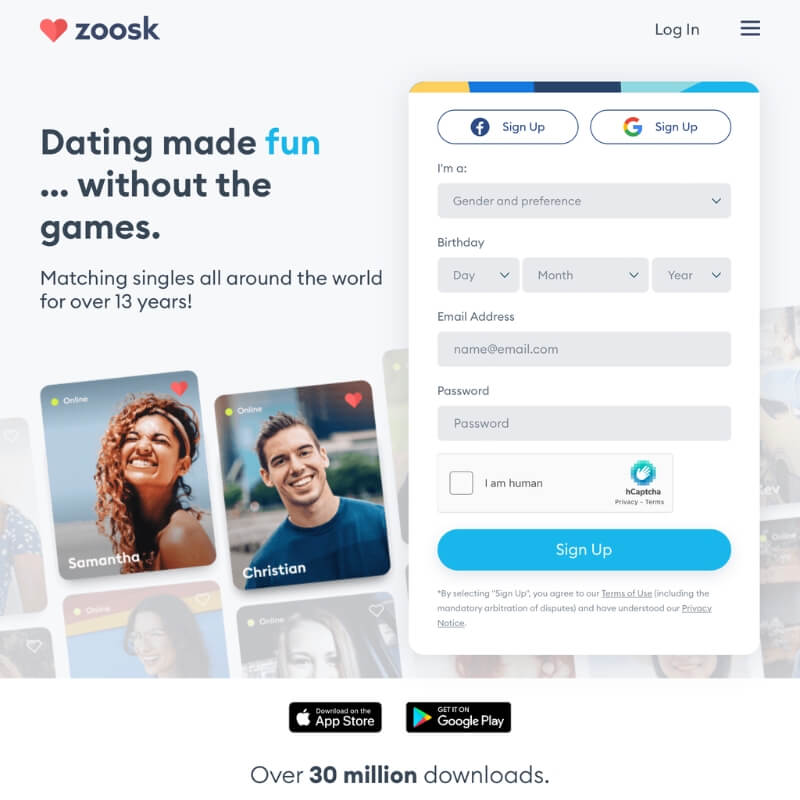 Zoosk website