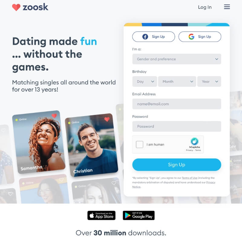 Zoosk website