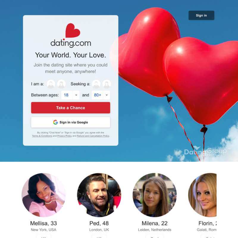 Dating.com website