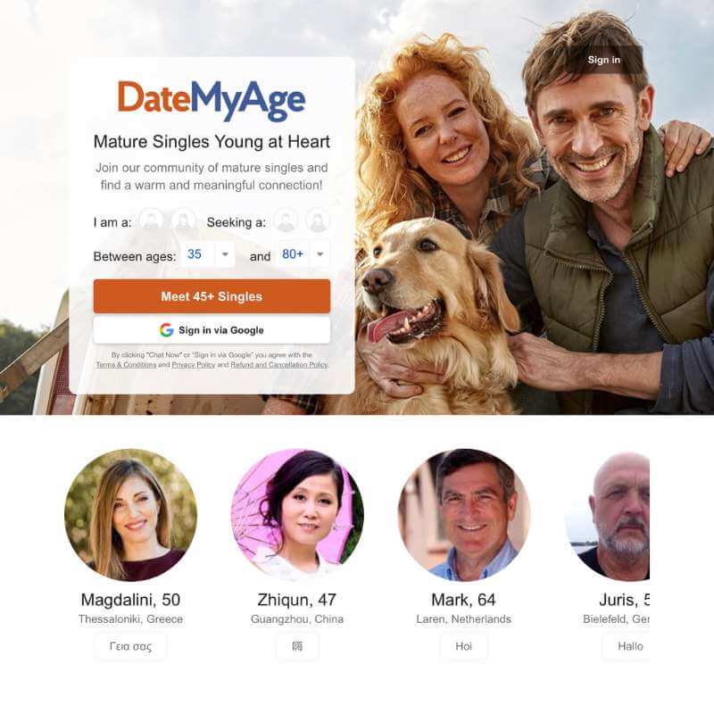 DateMyAge website