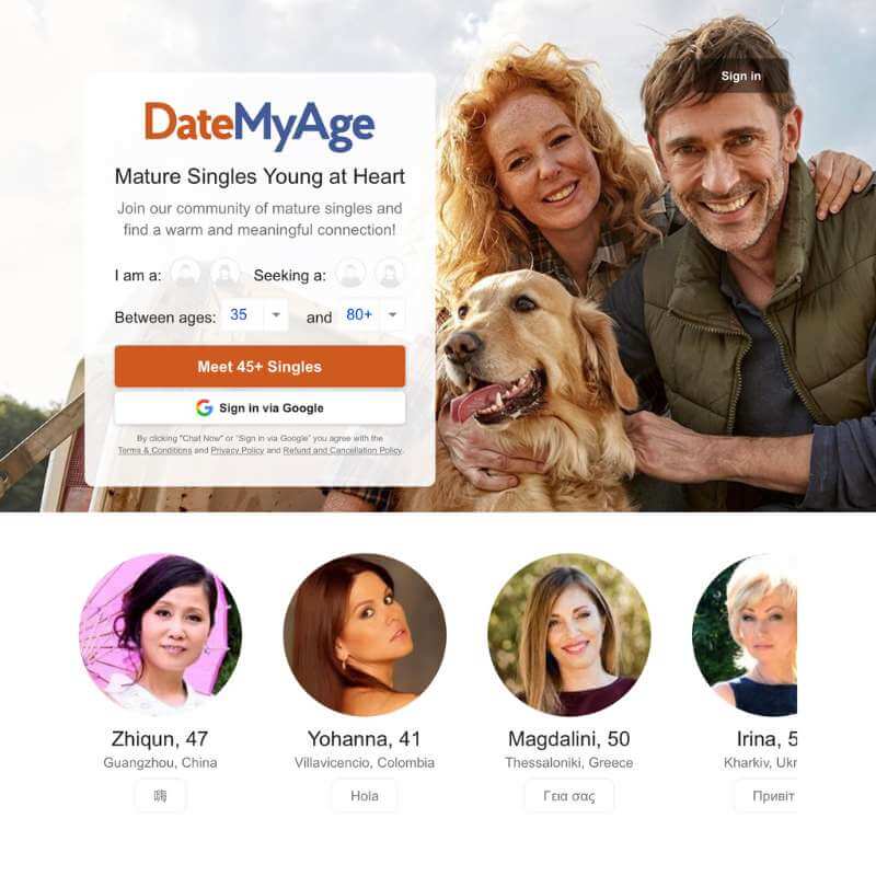 DateMyAge website