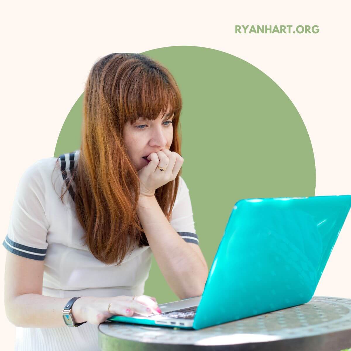 Woman looking at computer