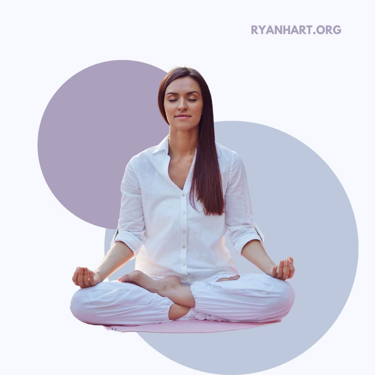 Single woman meditating