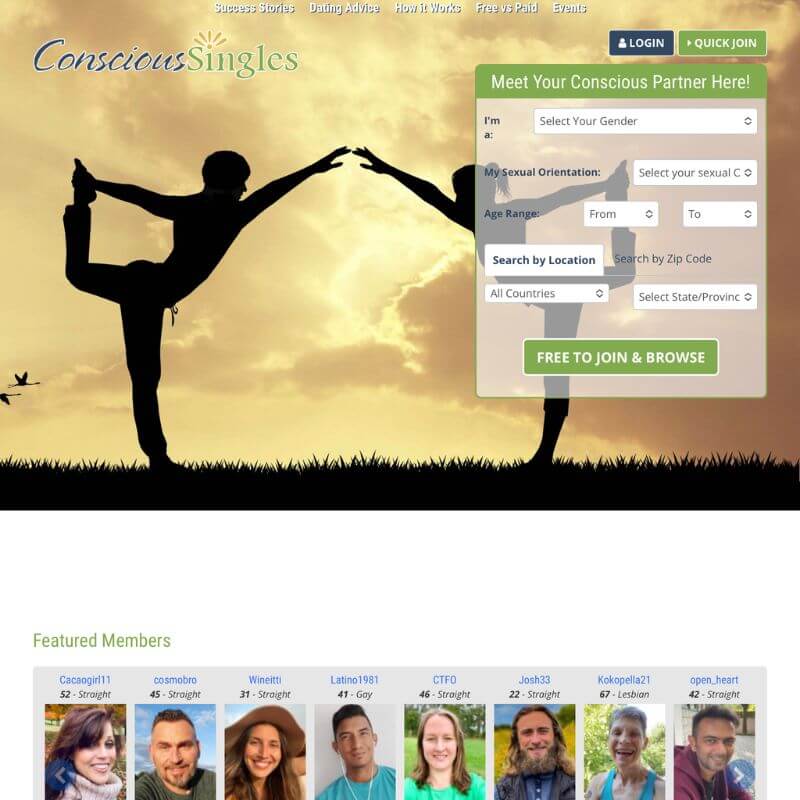 Conscious Singles website