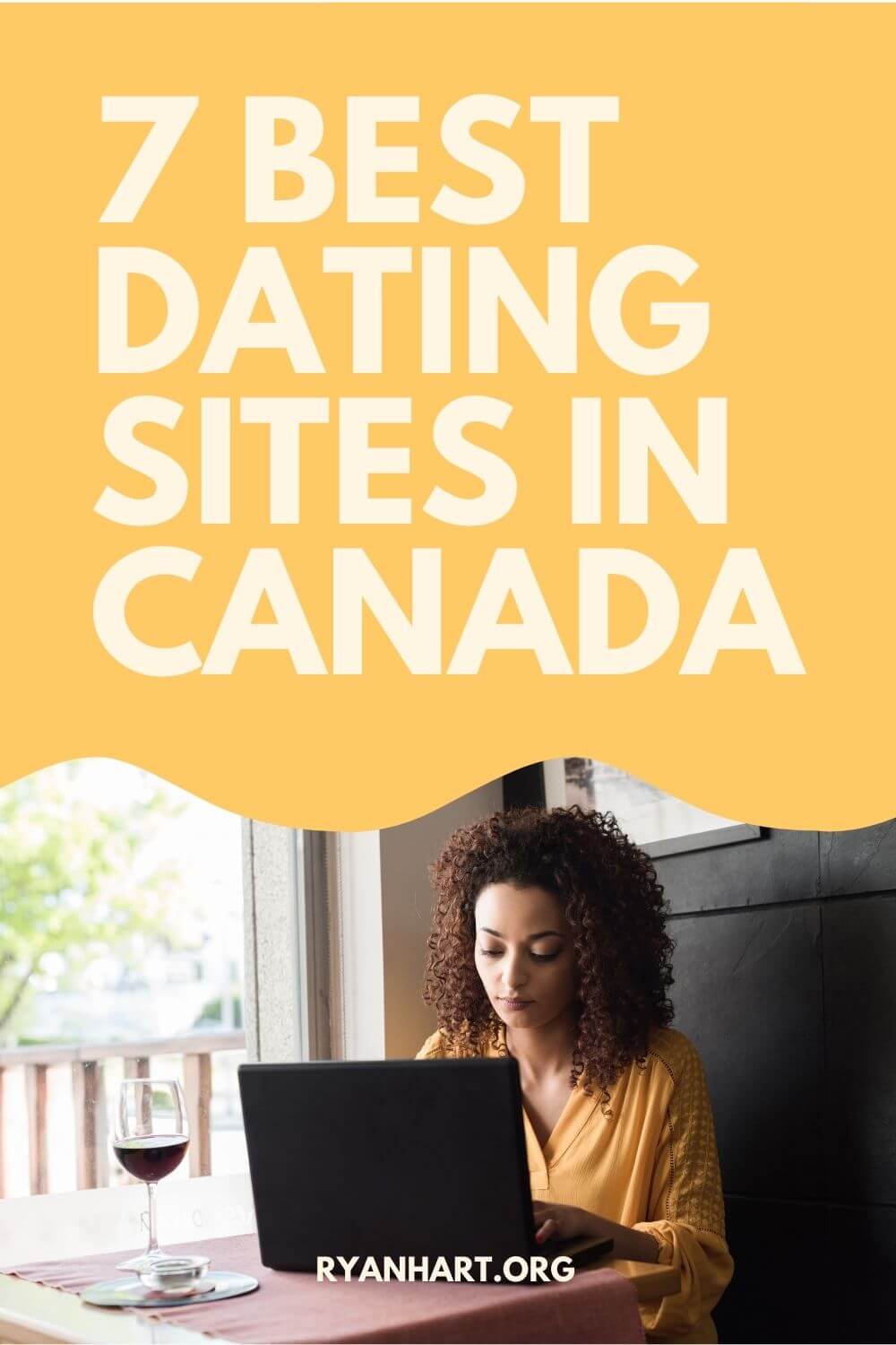 Woman using dating website