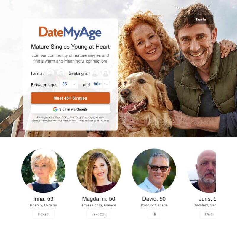 Date My Age website