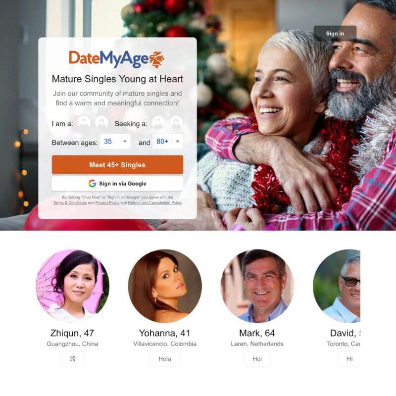 DateMyAge website