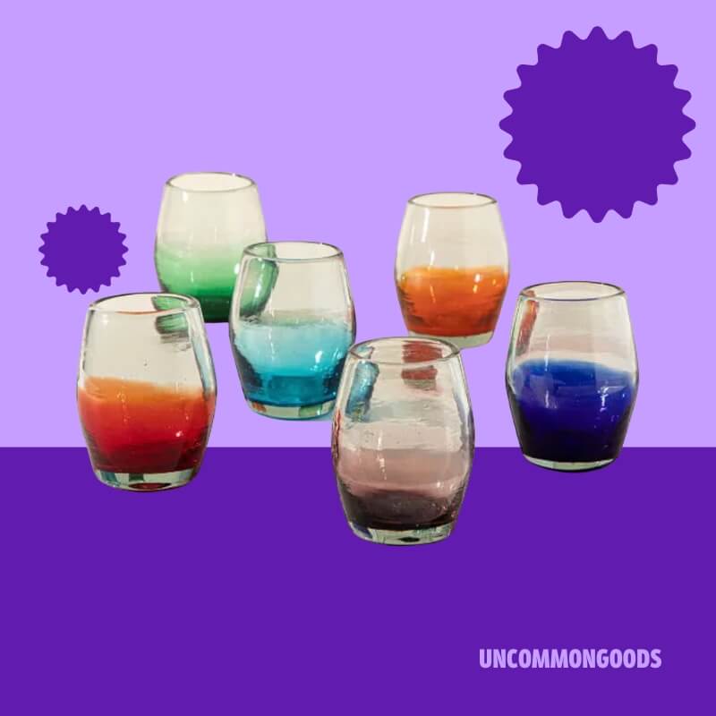 Multicolor Ombre Stemless Wine Glass Set