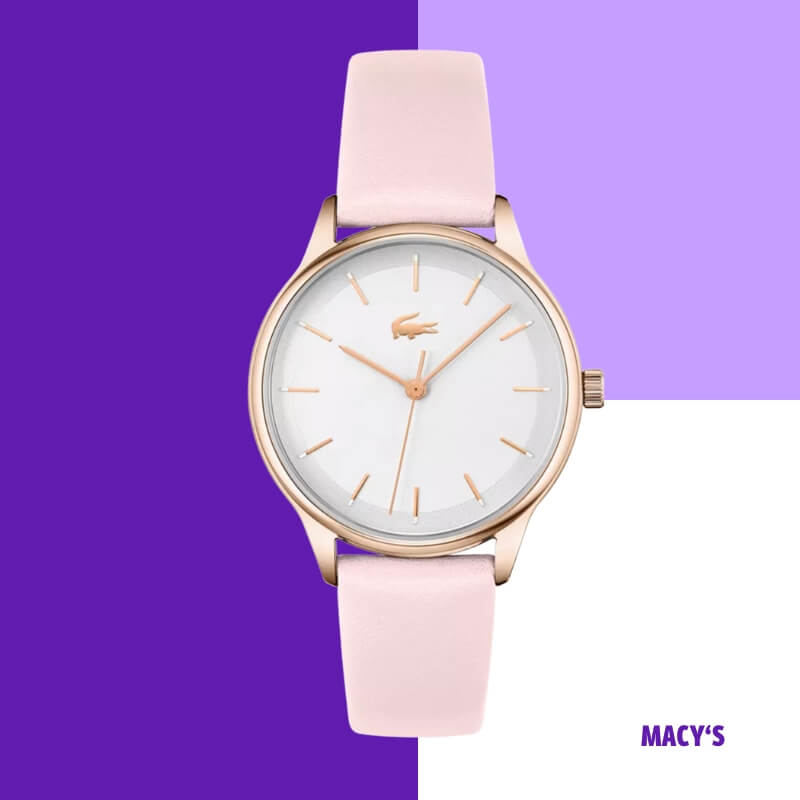 Women’s Club Pink Leather Strap Watch