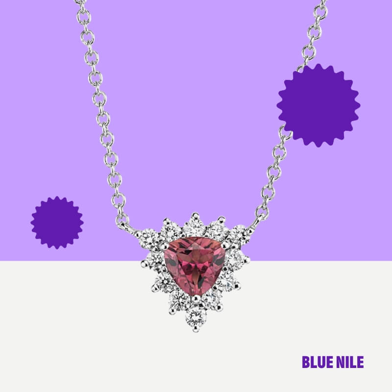 Pink Tourmaline Trillion Necklace