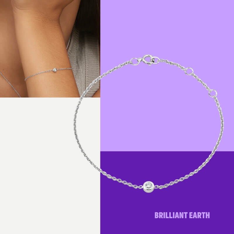 Silver Diamond Bezel Bracelet