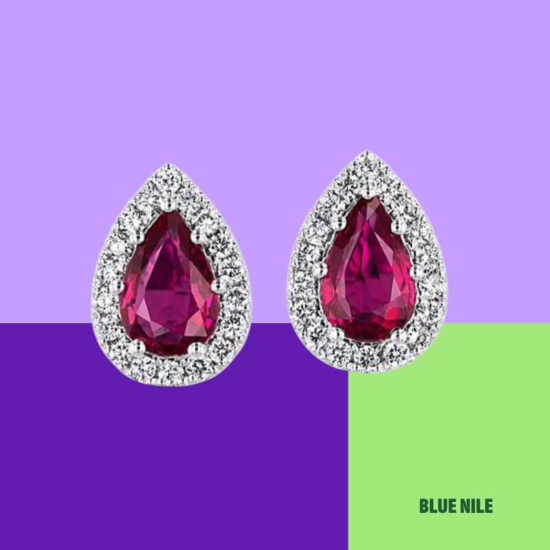 Pear-Shaped Ruby Stud Earrings