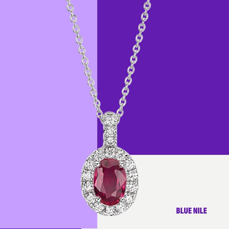 Oval Ruby and Pavé Diamond Pendant