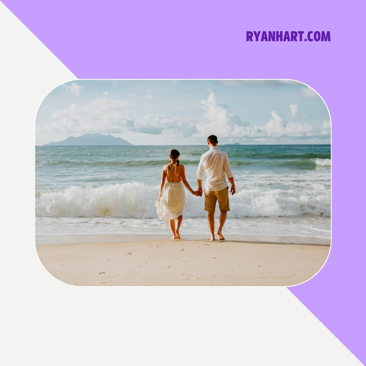 Couple walking on beach