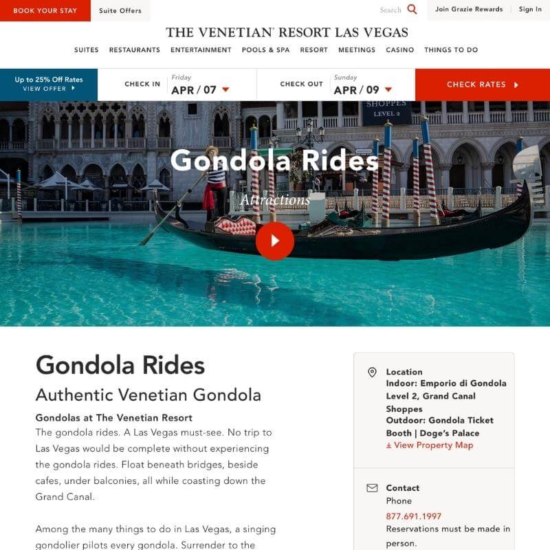 The Venetian Gondola Ride