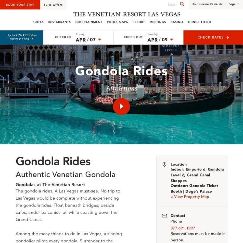 The Venetian Gondola Ride