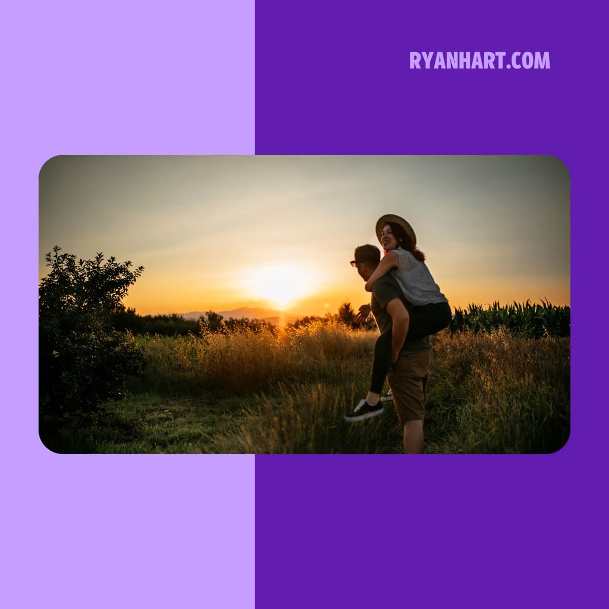 Couple on a sunset hike