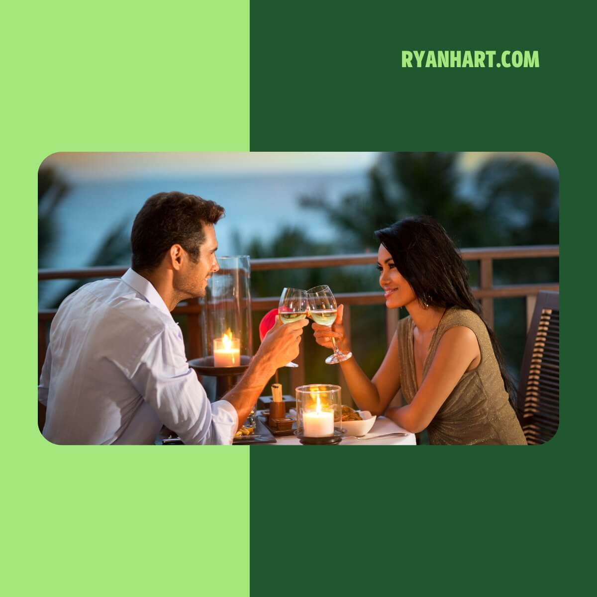 Couple having a candlelit dinner