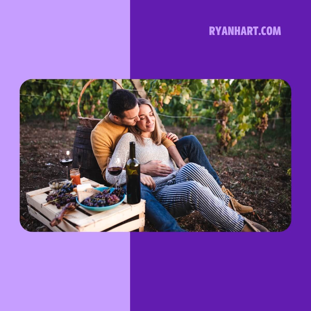 Couple sitting drinking wine