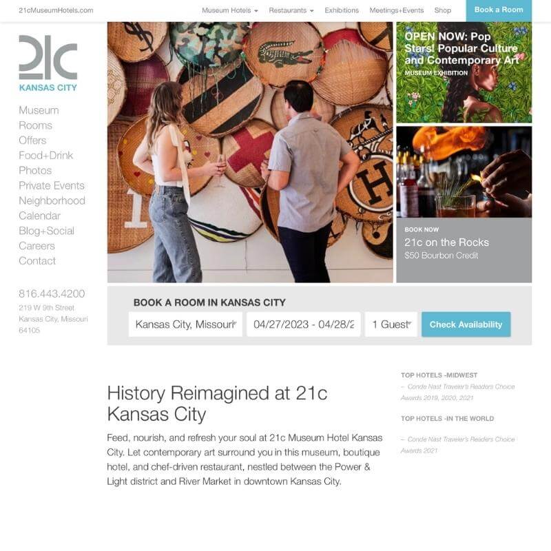 21c Museum Hotel – Kansas City, Missouri