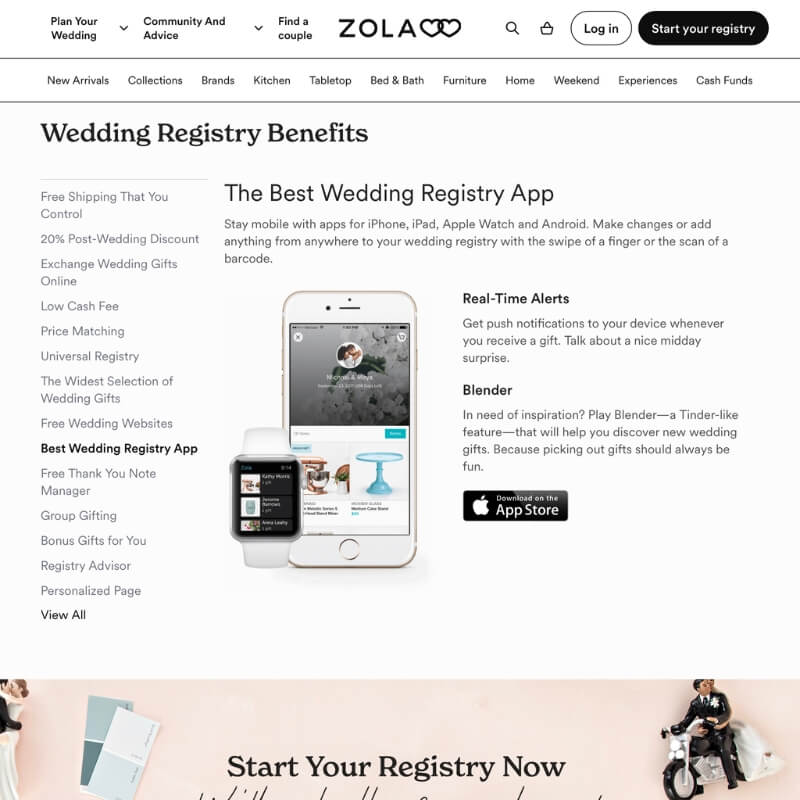 Zola Wedding Registry App
