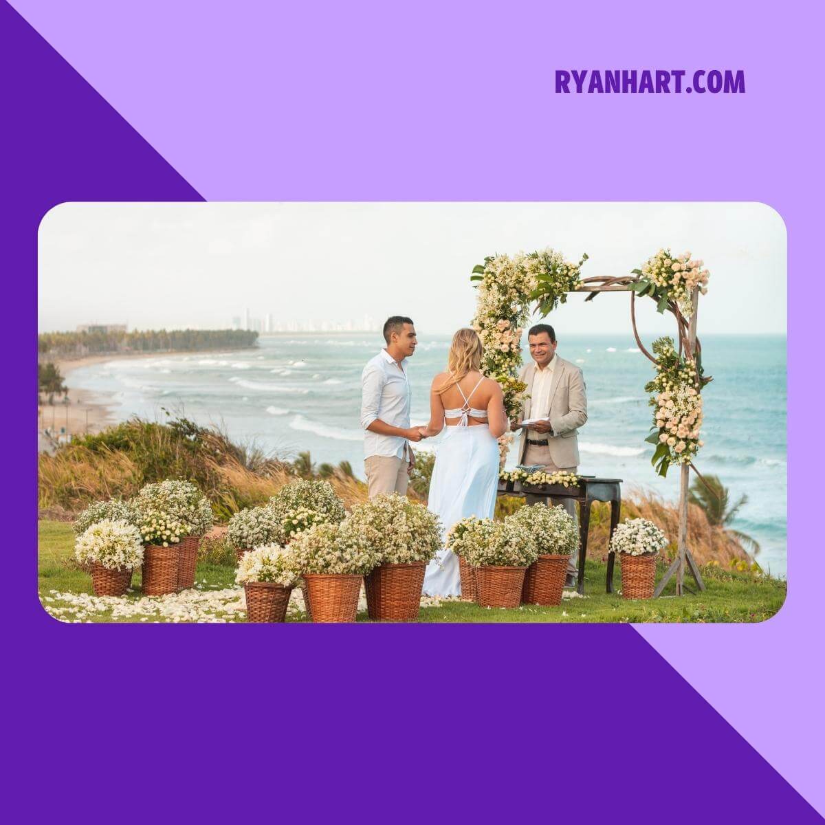 Beach wedding ceremony