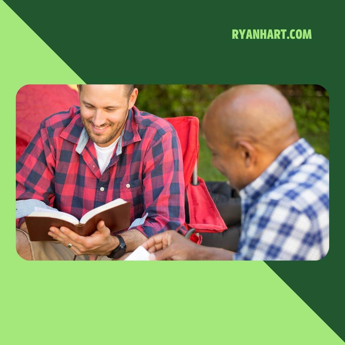 Two men reading books