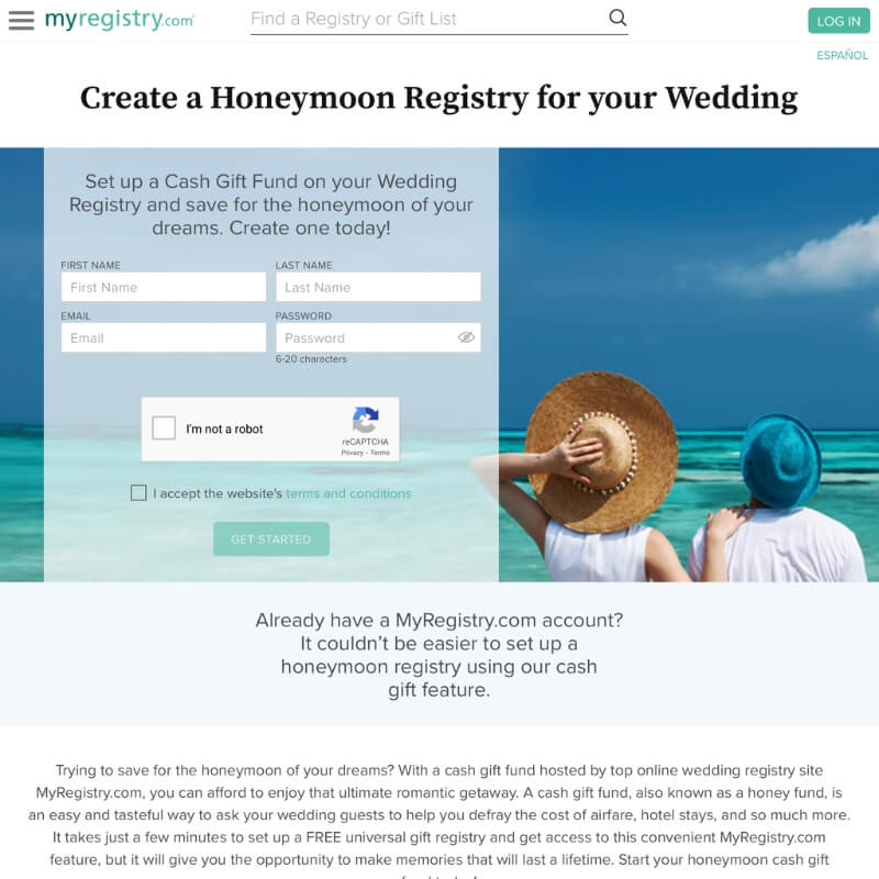 Honeymoon Registry