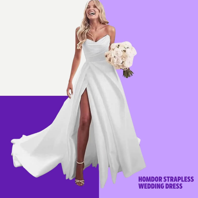 Homdor Strapless Wedding Dress