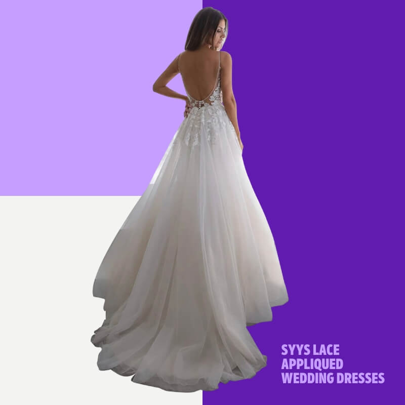 Syys Lace Appliqued Wedding Dresses