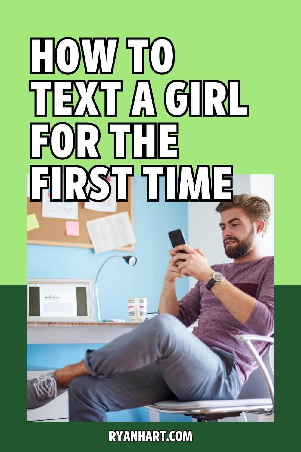 Man sending a text message