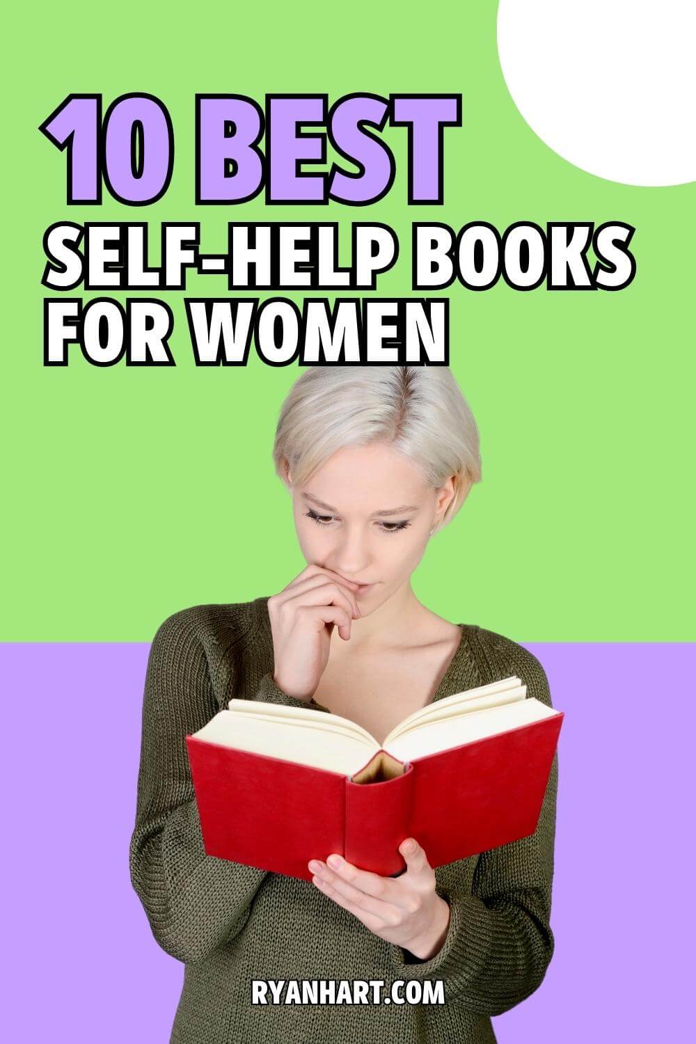 Woman reading a self-help book