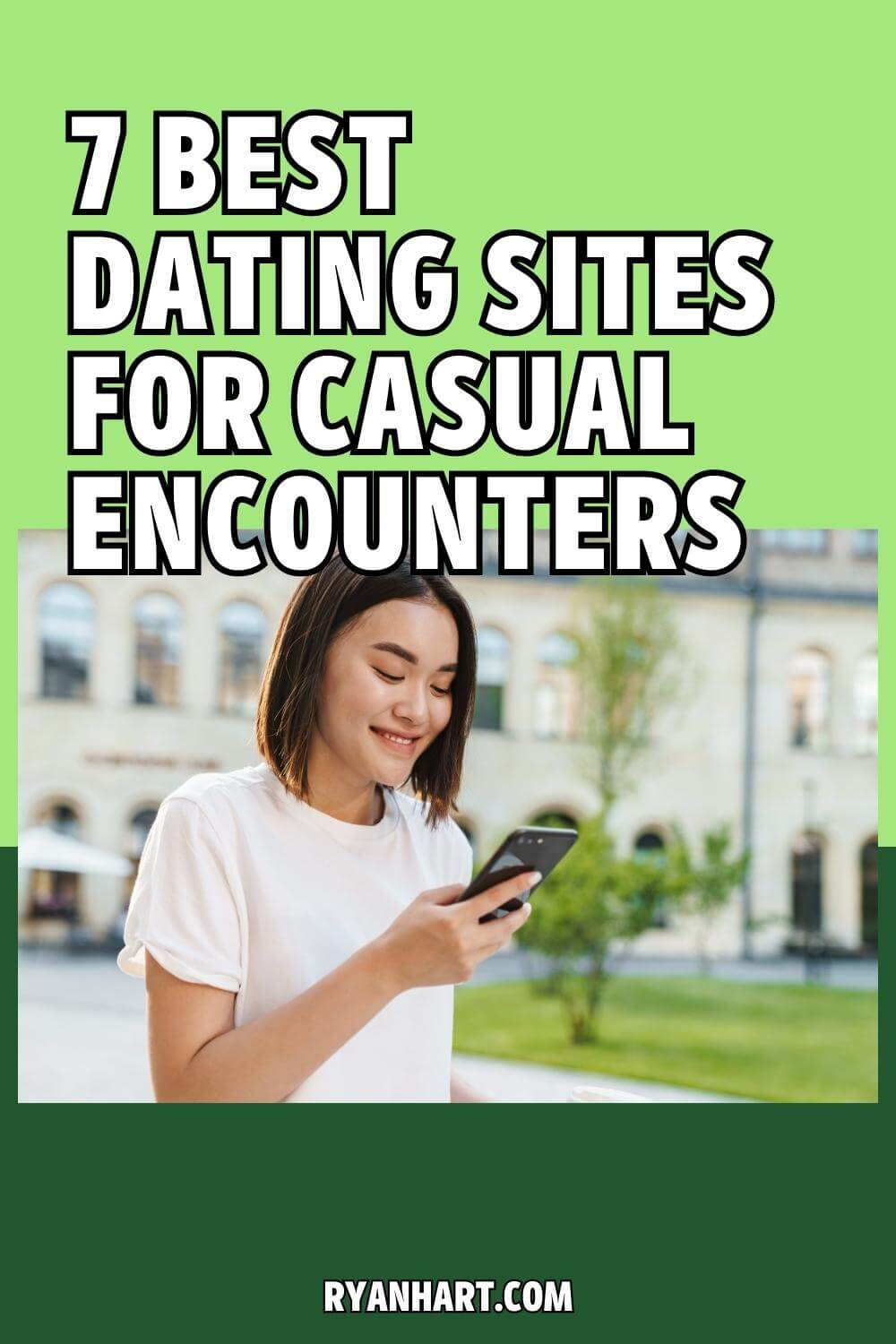 Woman using dating app