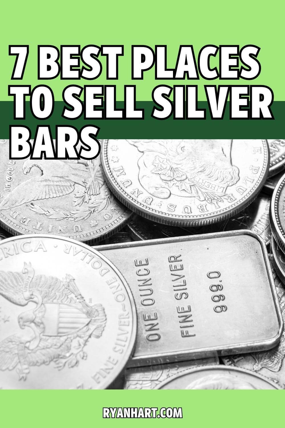 Silver bars and coins