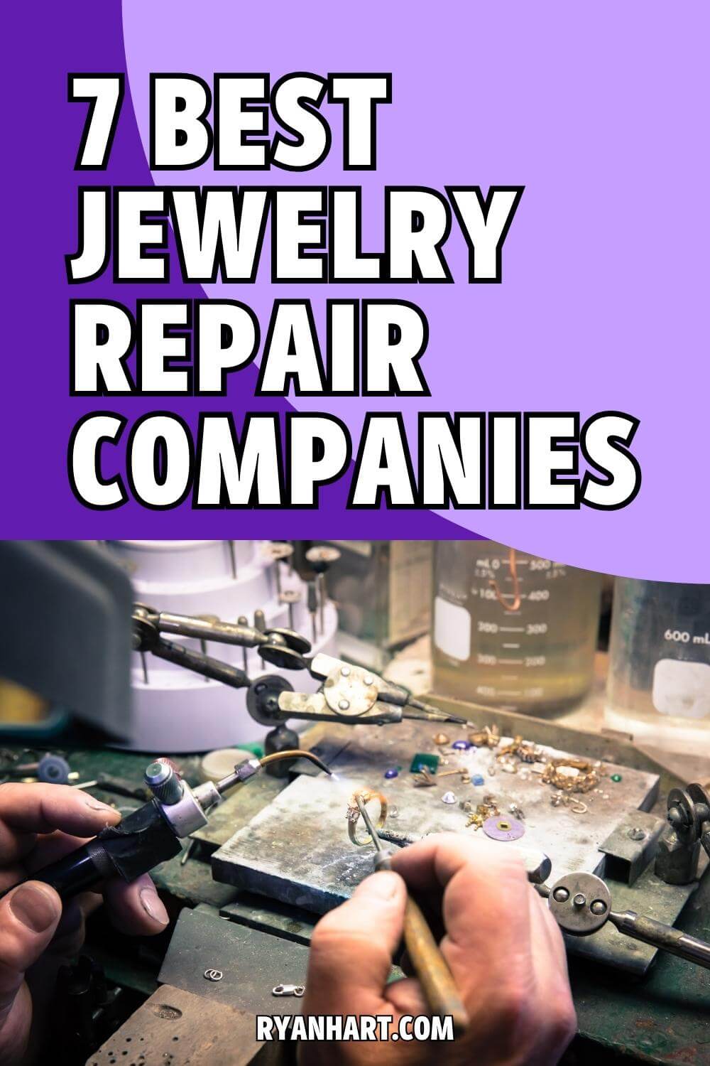 Jeweler repairing engagement ring