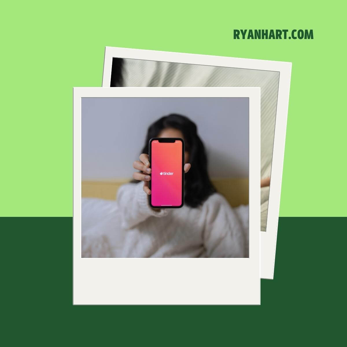 Woman using Tinder app