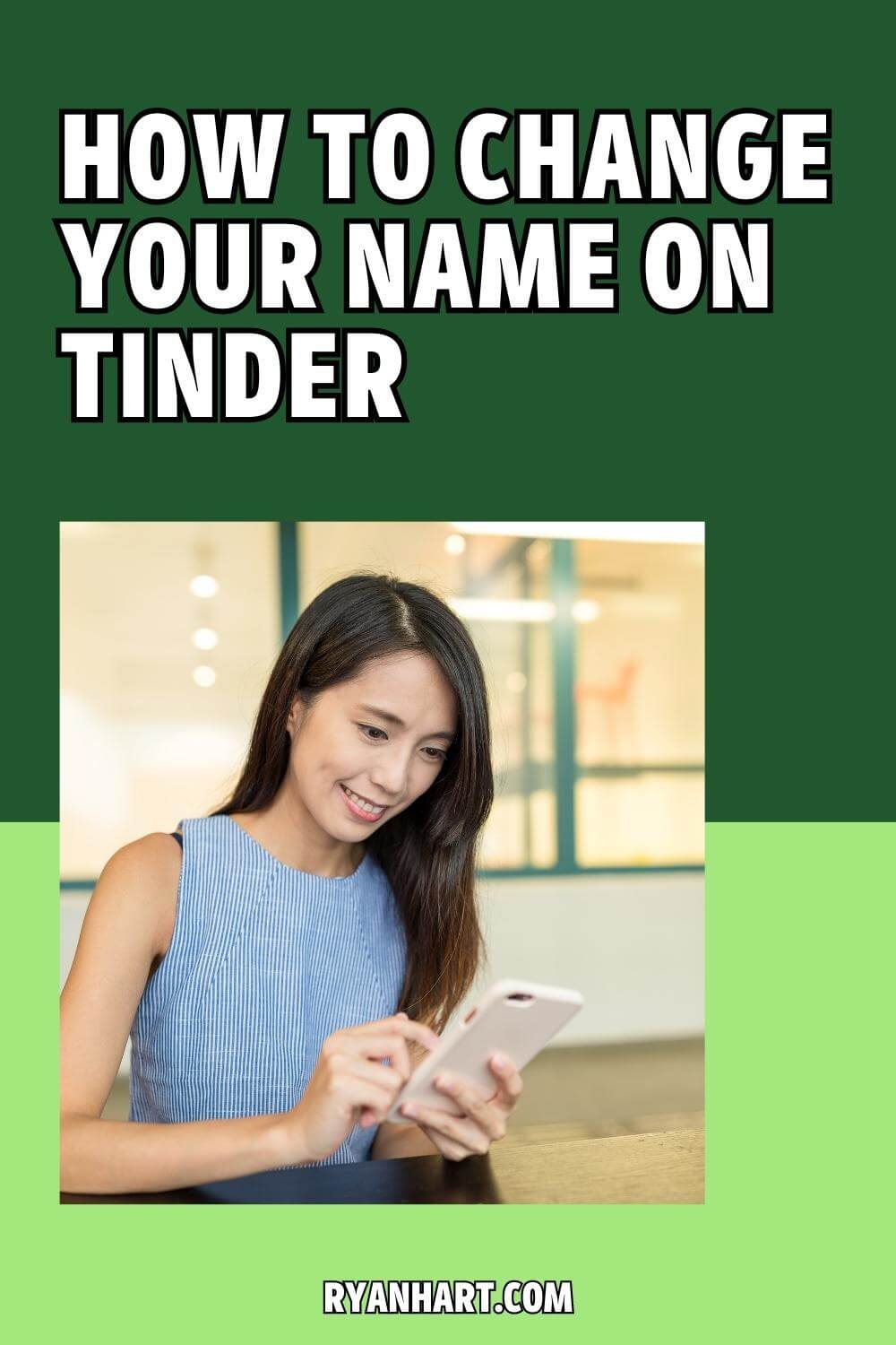 Woman using dating app