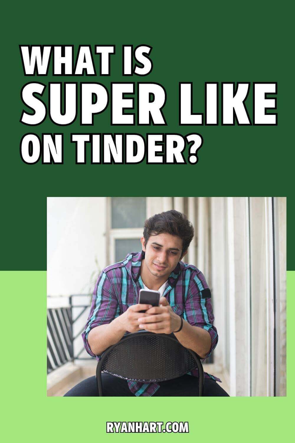 Man looking at dating app on phone