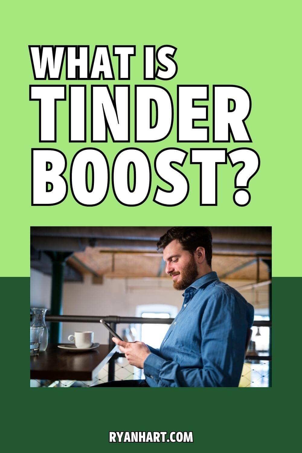 Man using Tinder on his phone