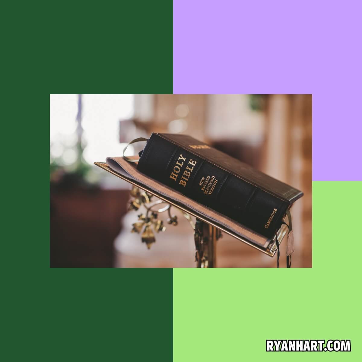 Bible sitting on lectern