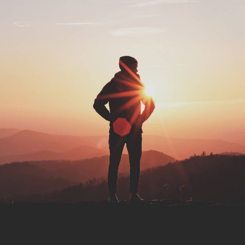 Hiker at Sunset