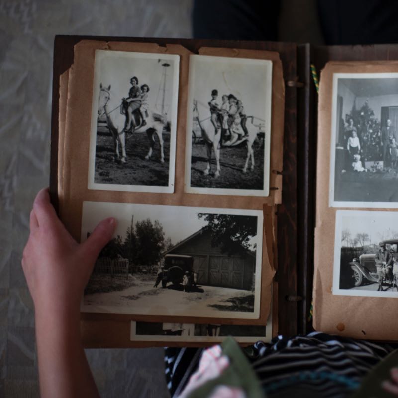 Black and white photo album